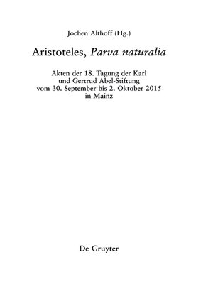 cover image of Aristoteles, ›Parva naturalia